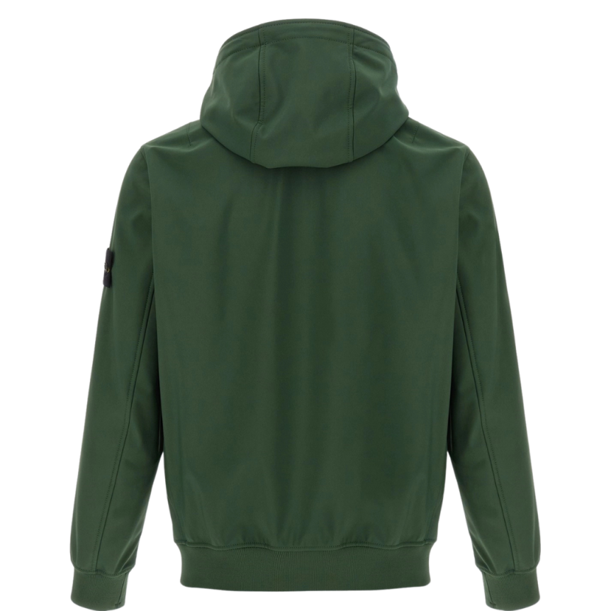 Veste à capuche STONE ISLAND coupe vent vert sapin Softshell bouton pression