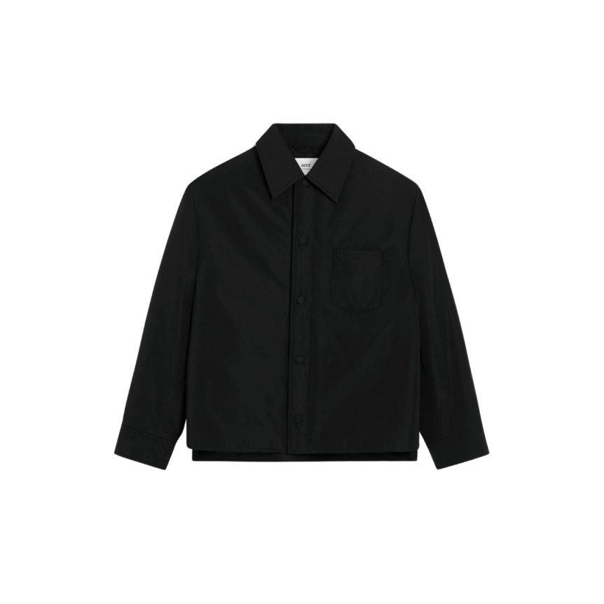 Surchemise AMI Paris rembourrée bouton pression nylon noir