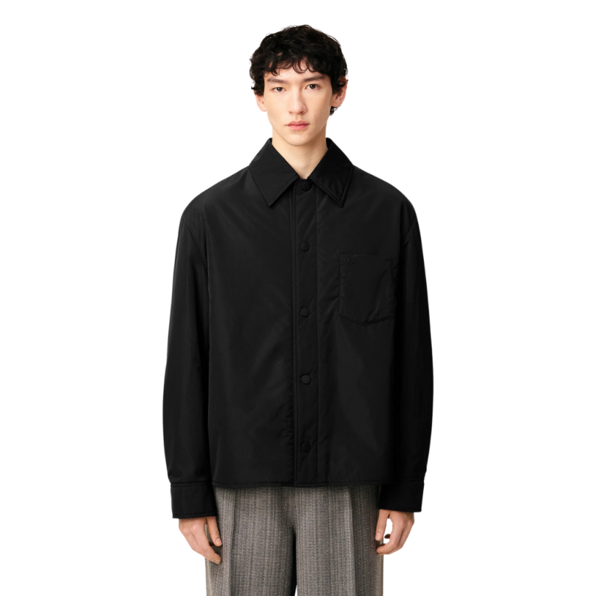 Surchemise AMI Paris rembourrée bouton pression nylon noir