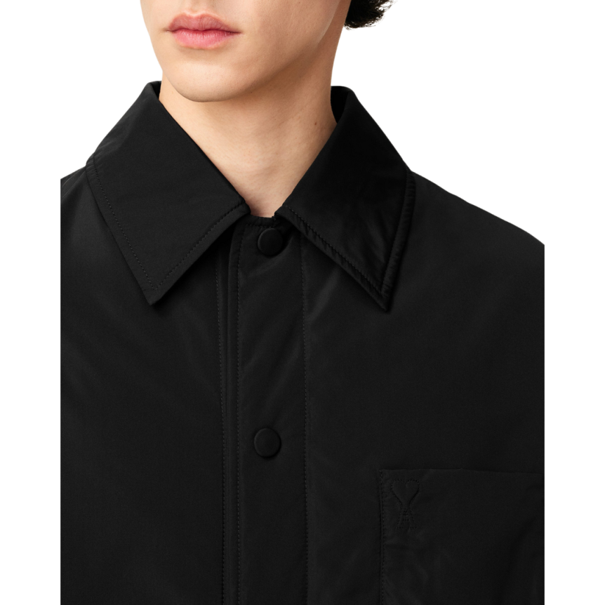 Surchemise AMI Paris rembourrée bouton pression nylon noir