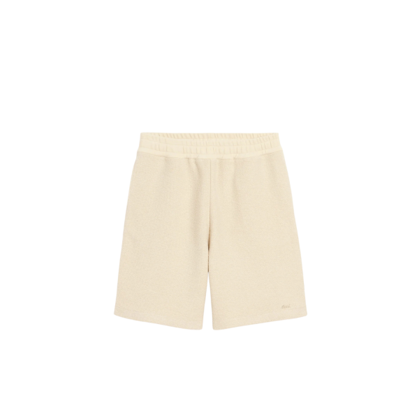 Short taille élastique AMI Paris coton mercerisé éponge écru