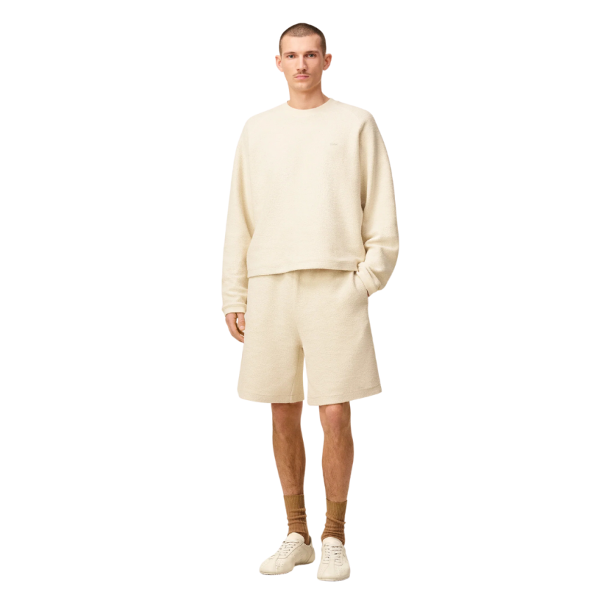 Short taille élastique AMI Paris coton mercerisé éponge écru