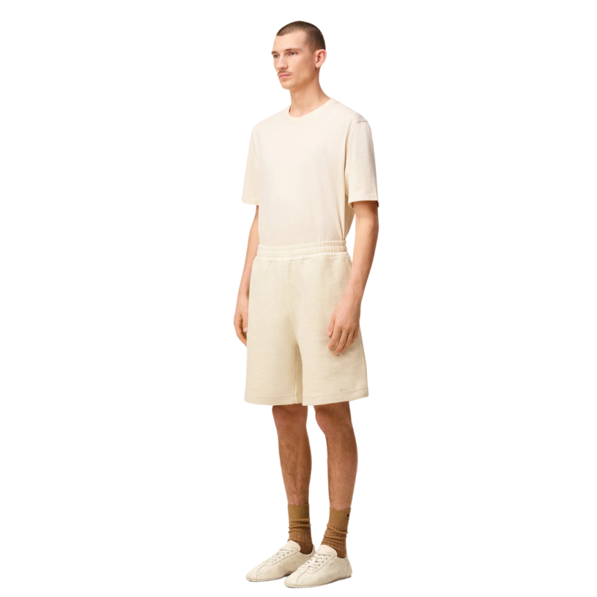 Short taille élastique AMI Paris coton mercerisé éponge écru