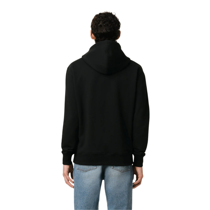 Cardigan Hoodie zippé AMI Paris molleton coton bio noir ami de cœur rouge