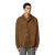 Surchemise veste boutonnée cuir suède chèvre marron noisette