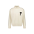 Pull col cheminée laine mérinos écru ami de cœur noir