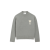 Pull col rond laine alpaga gris clair cœur blanc