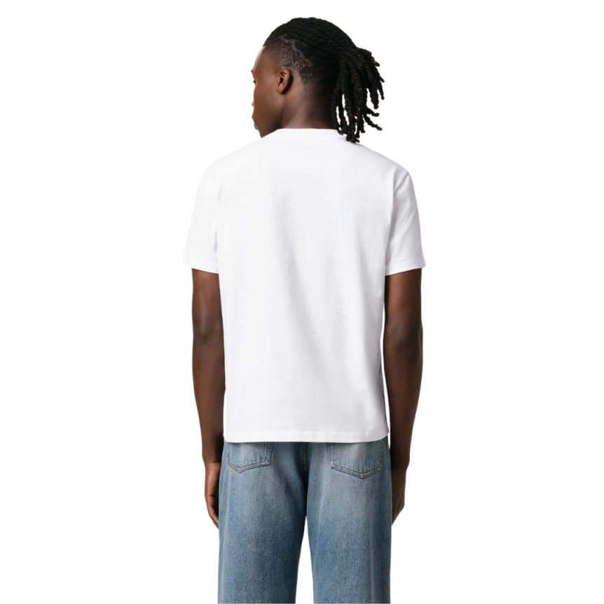 T-shirt AMI Paris col rond jersey coton bio blanc cœur rouge