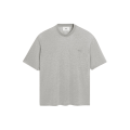 T-shirt jersey mercerisé coton soie gris clair AMI ton sur ton