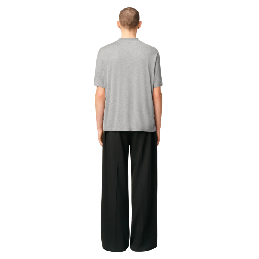 T-shirt AMI Paris jersey mercerisé coton soie gris clair ami ton sur ton