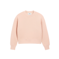 Sweatshirt col rond molleton gratté coton polyester rose saumon cœur ton sur ton