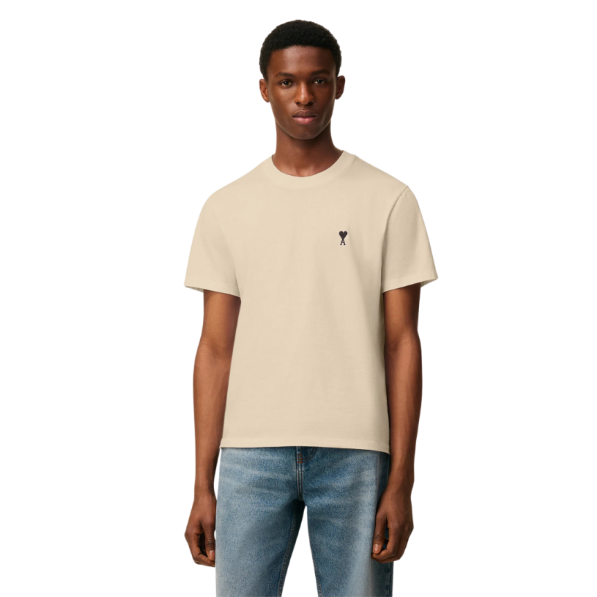 T-shirt Ami de Coeur jersey coton léger beige cœur noir