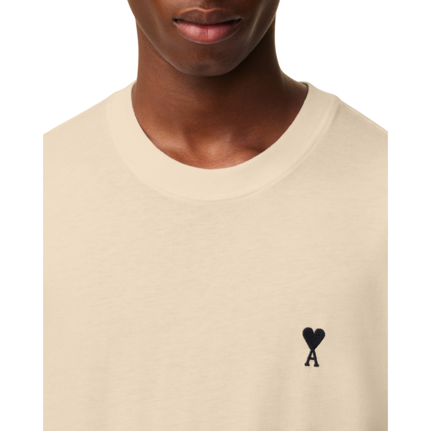 T-shirt Ami de Coeur jersey coton léger beige cœur noir