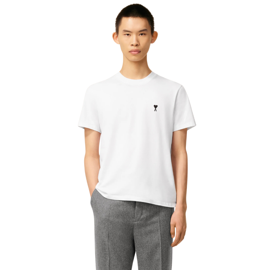 T-shirt Ami de Coeur jersey coton léger blanc cœur noir