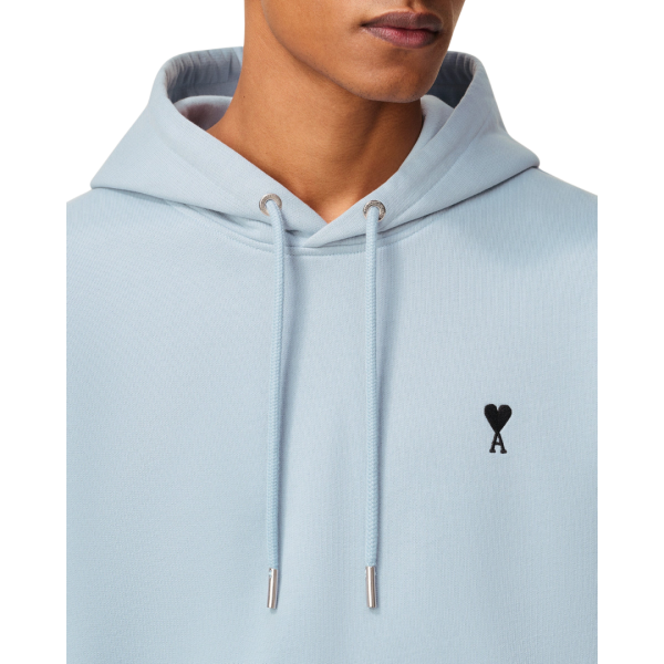 Sweatshirt à capuche Hoodie Ami de Coeur molleton coton non gratté bleu ciel cœur noir