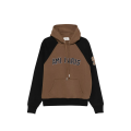 Sweatshirt à capuche Hoodie coton marron noir broderie AMI Paris