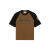 T-shirt collège bicolore jersey coton épais noir AMI Paris marron