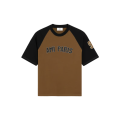T-shirt collège bicolore jersey coton épais noir AMI Paris marron