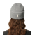 Bonnet maille laine alpaga gris cœur blanc