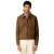 Veste boutonnée cuir suède chèvre marron cœur poitrine