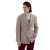 Veste demi croisée flanelle soie laine cachemire mouchetée carreaux beige
