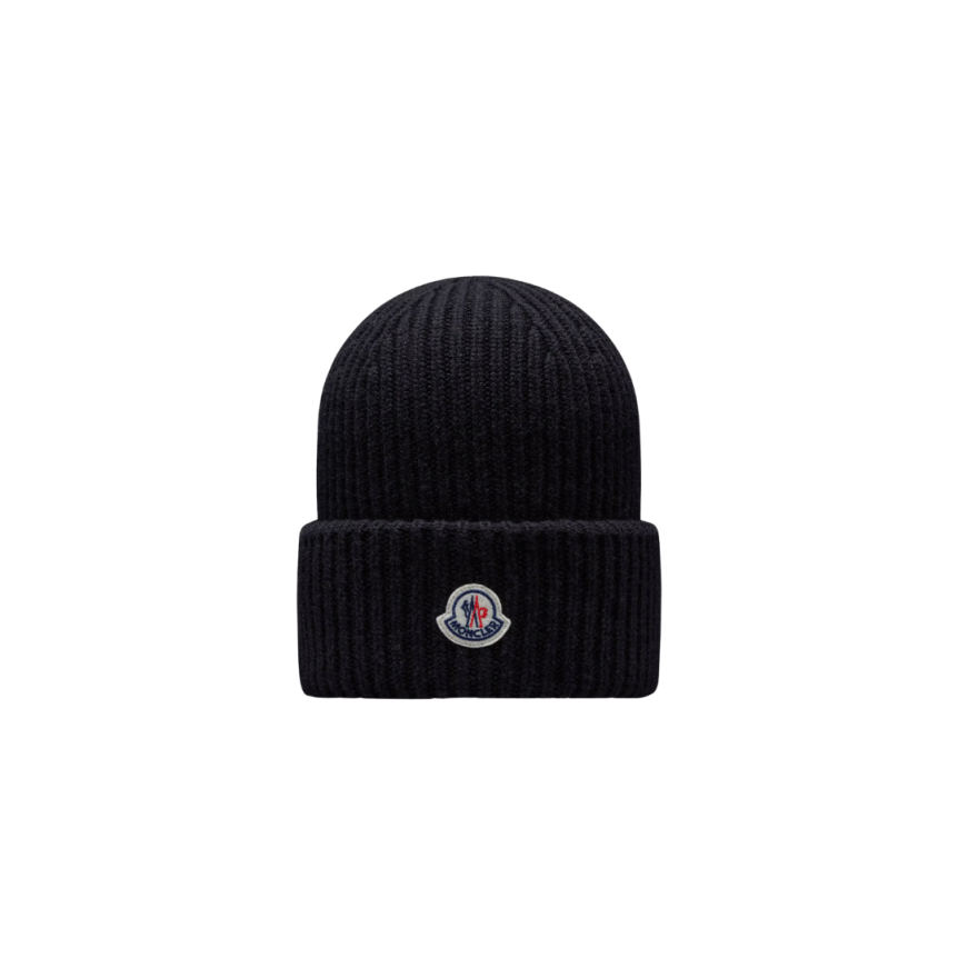 Bonnet MONCLER maille laine cachemire noir