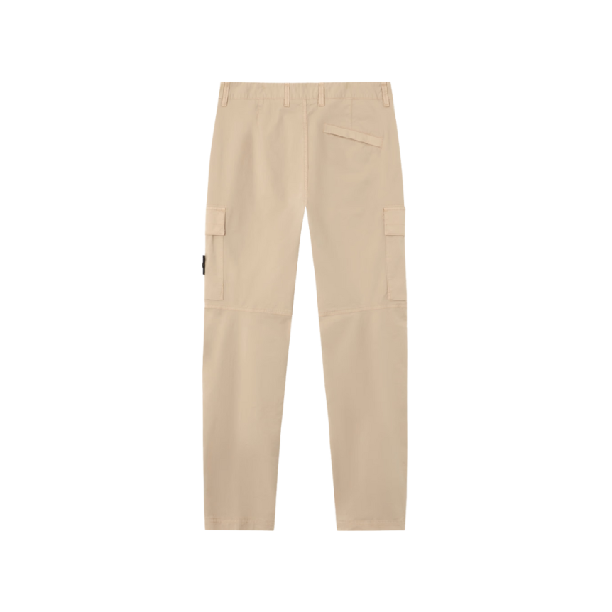 Pantalon cargo fuselé STONE ISLAND coton beige poches zippées