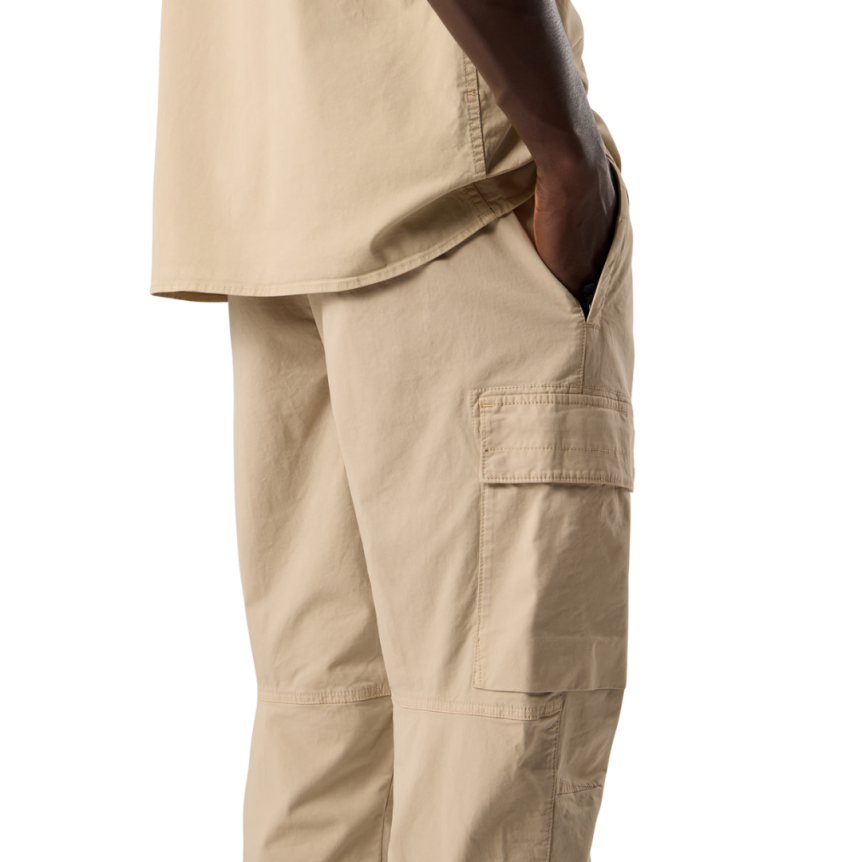 Pantalon cargo fuselé STONE ISLAND coton beige poches zippées