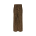Pantalon large coton velours côtelé marron