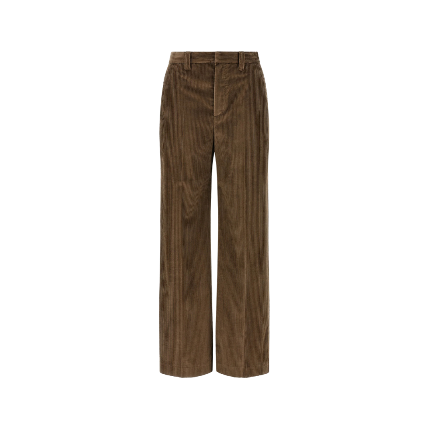 Pantalon large BRUNELLO CUCINELLI coton velours côtelé marron