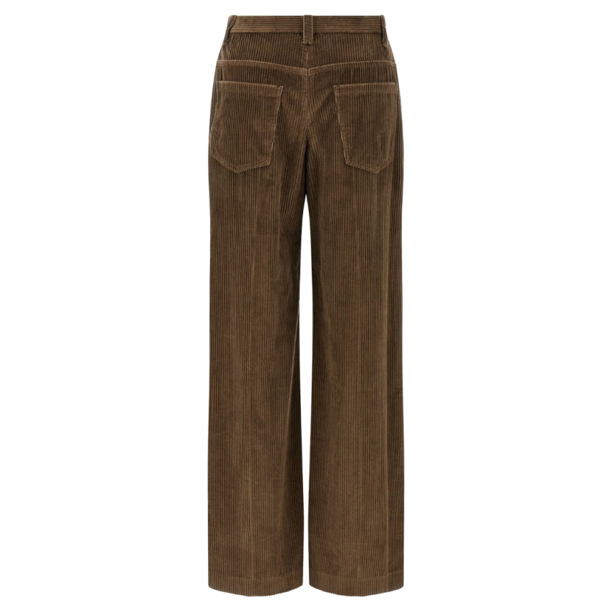 Pantalon large BRUNELLO CUCINELLI coton velours côtelé marron