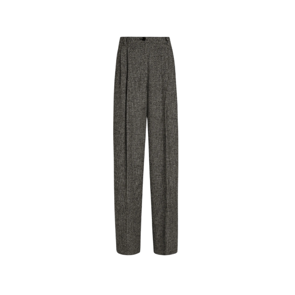 Pantalon laine mélangée DOLCE & GABBANA imprimé pois noir blanc