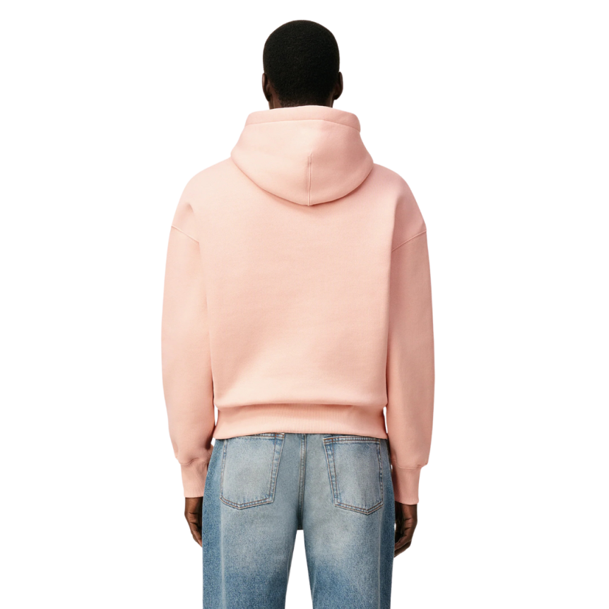 Sweatshirt à capuche Ami de Coeur molleton gratté coton polyester rose saumon