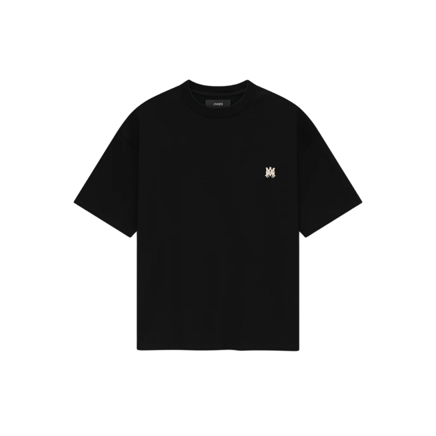 T-shirt col rond AMIRI coton noir broderie MA Skater Blanc