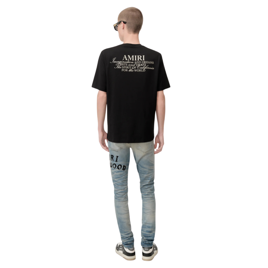 T-shirt col rond AMIRI coton noir imprimé Dreams