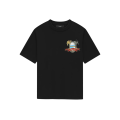 T-shirt Paradise col rond coton noir imprimé palmier