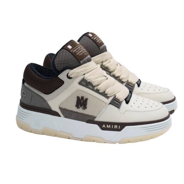 Baskets Sneakers AMIRI MA-1 cuir marron beige