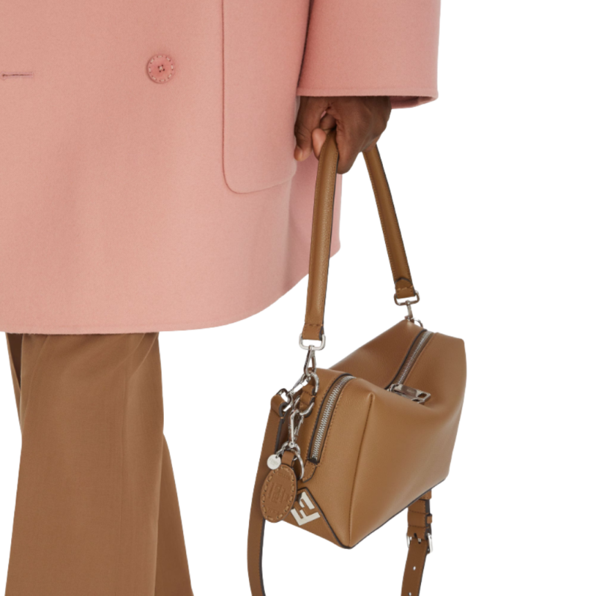 Porte-clés cuir marron Fendi Selleria