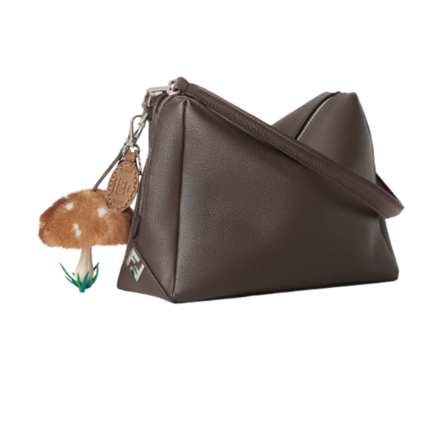 Porte-clés cuir marron Fendi Selleria