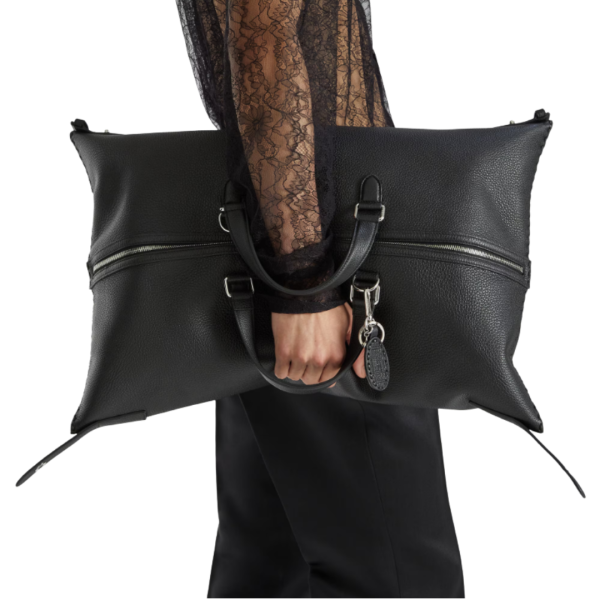 Porte-clés cuir noir Fendi Selleria