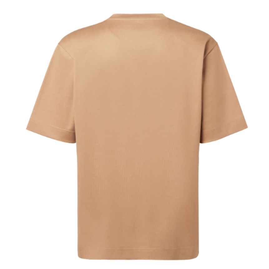 FENDI T-shirt col rond coton camel poche zippée Fendi Roma
