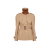 Trench court gabardine coton beige envers col cuir bouton corne ceinture