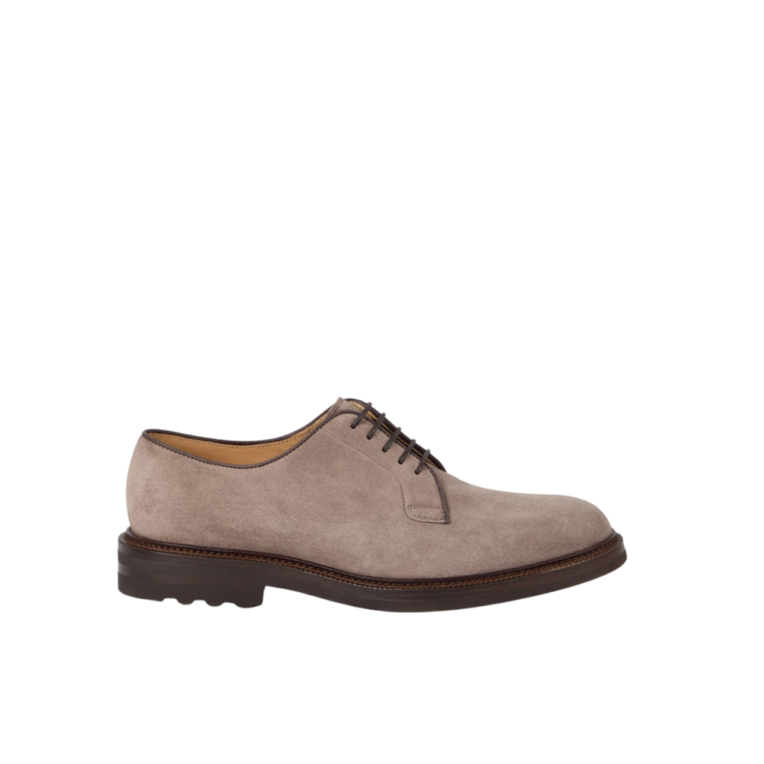 Derbies à lacets BRUNELLO CUCINELLI cuir veau daim marron clair