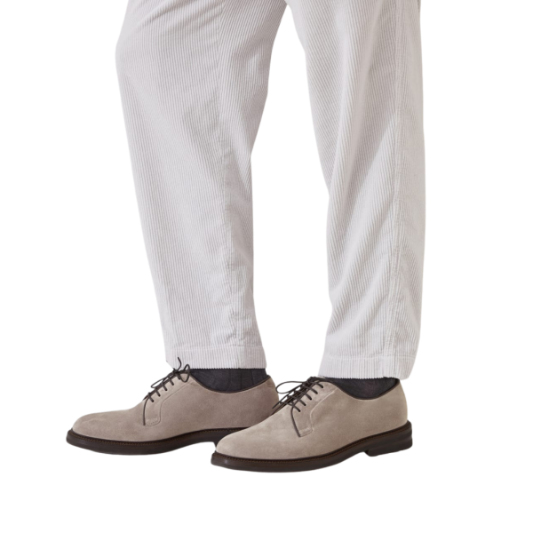 Derbies à lacets BRUNELLO CUCINELLI cuir veau daim marron clair