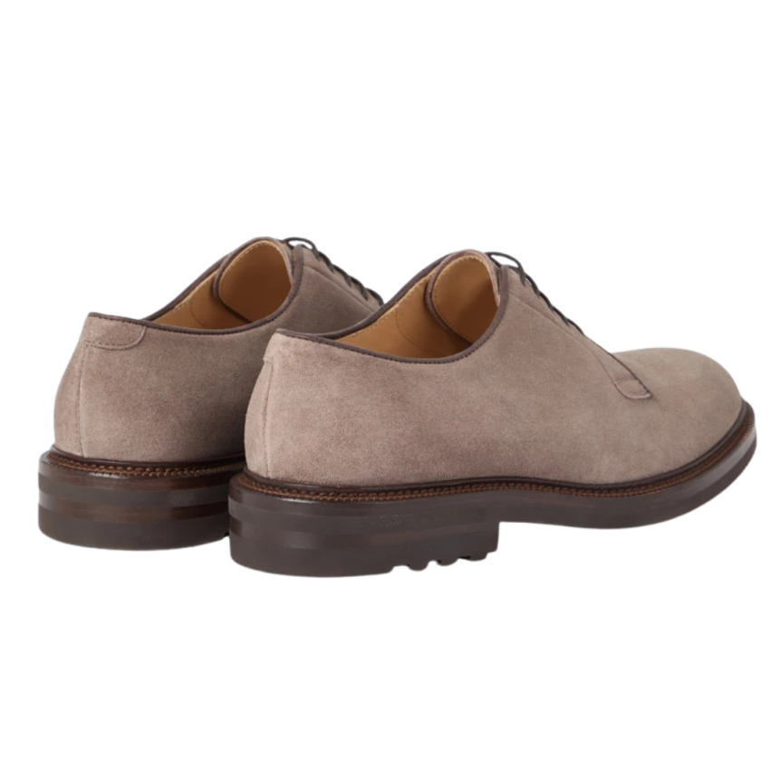 Derbies à lacets BRUNELLO CUCINELLI cuir veau daim marron clair