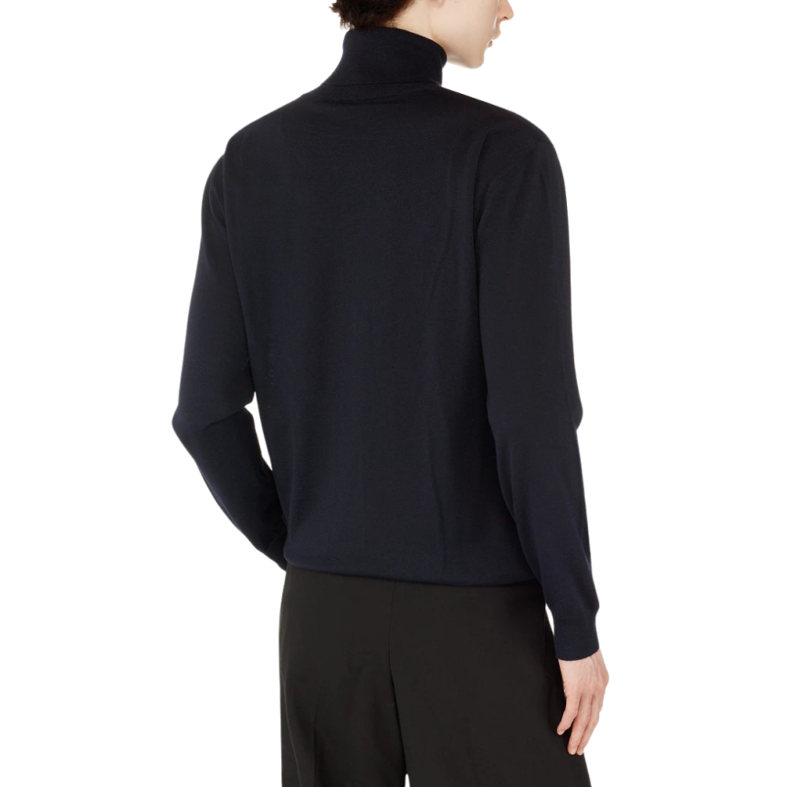 Pull col roulé VALENTINO laine bleu marine VLogo signature