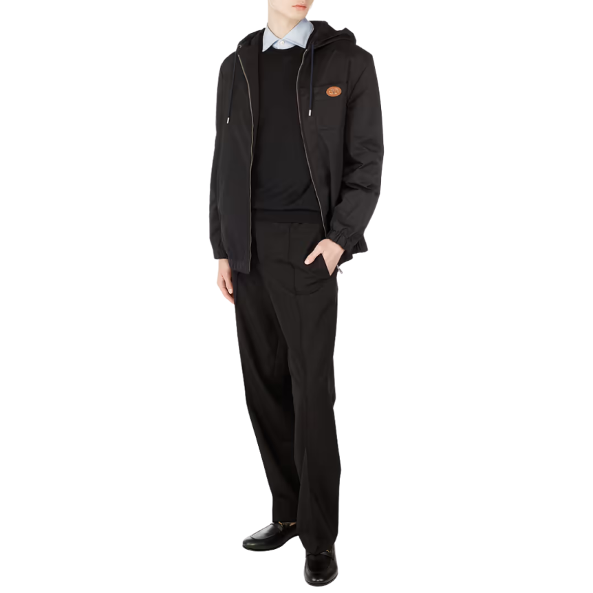 Pull col rond VALENTINO laine noir VLogo signature poitrine