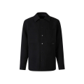 Veste Chemise Atkinson bouton pression laine flanelle noir