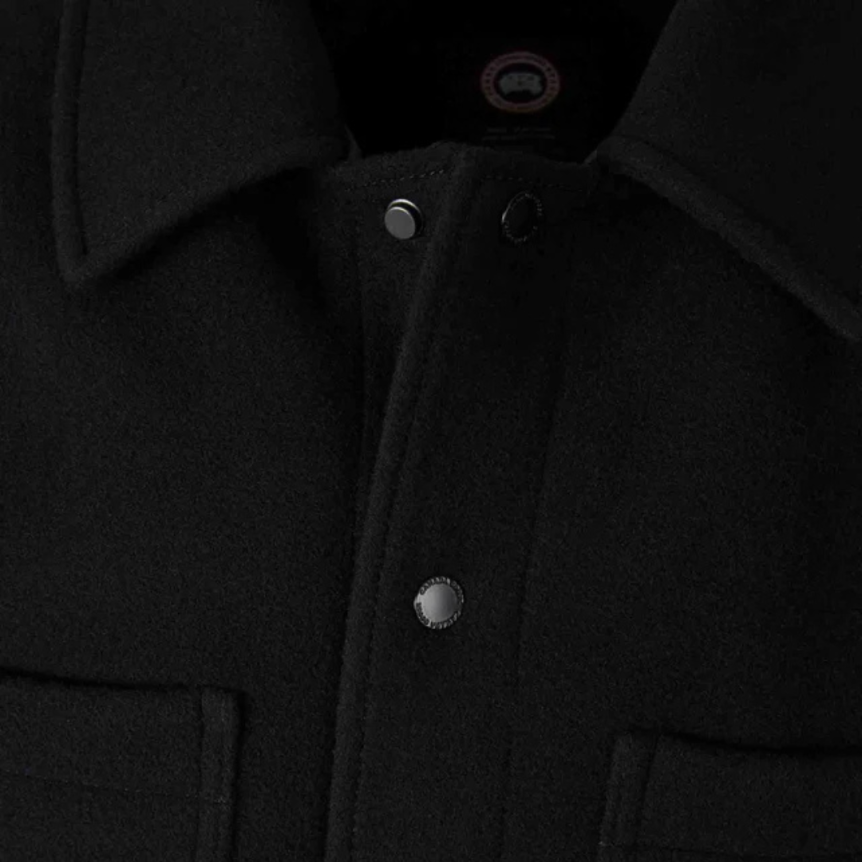 Veste Chemise CANADA GOOSE Atkinson bouton pression laine flanelle noir