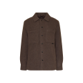 Veste Chemise Atkinson bouton pression laine flanelle marron